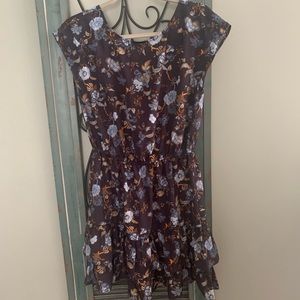 Anthro floral print navy dress